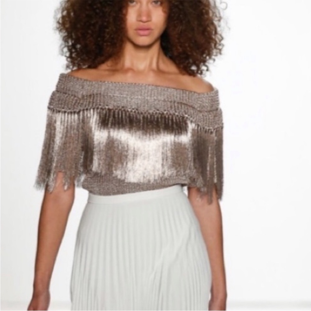 Fringe Metallic Mariah Sweater Julianna Bass